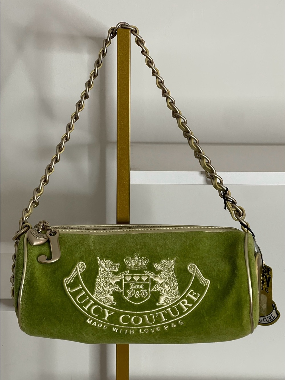Juicy Couture Y2K Scotties Barrel Green Shoulder Bag